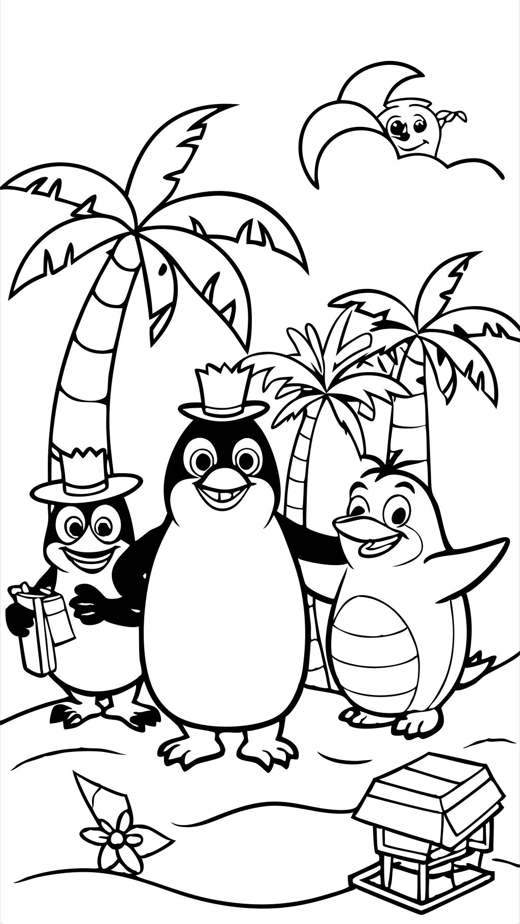 coloriages de pingouins de Madagascar